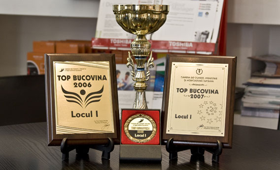 Trofee si premii obtinute de Open Systems - Locul 1 Top Bucovina